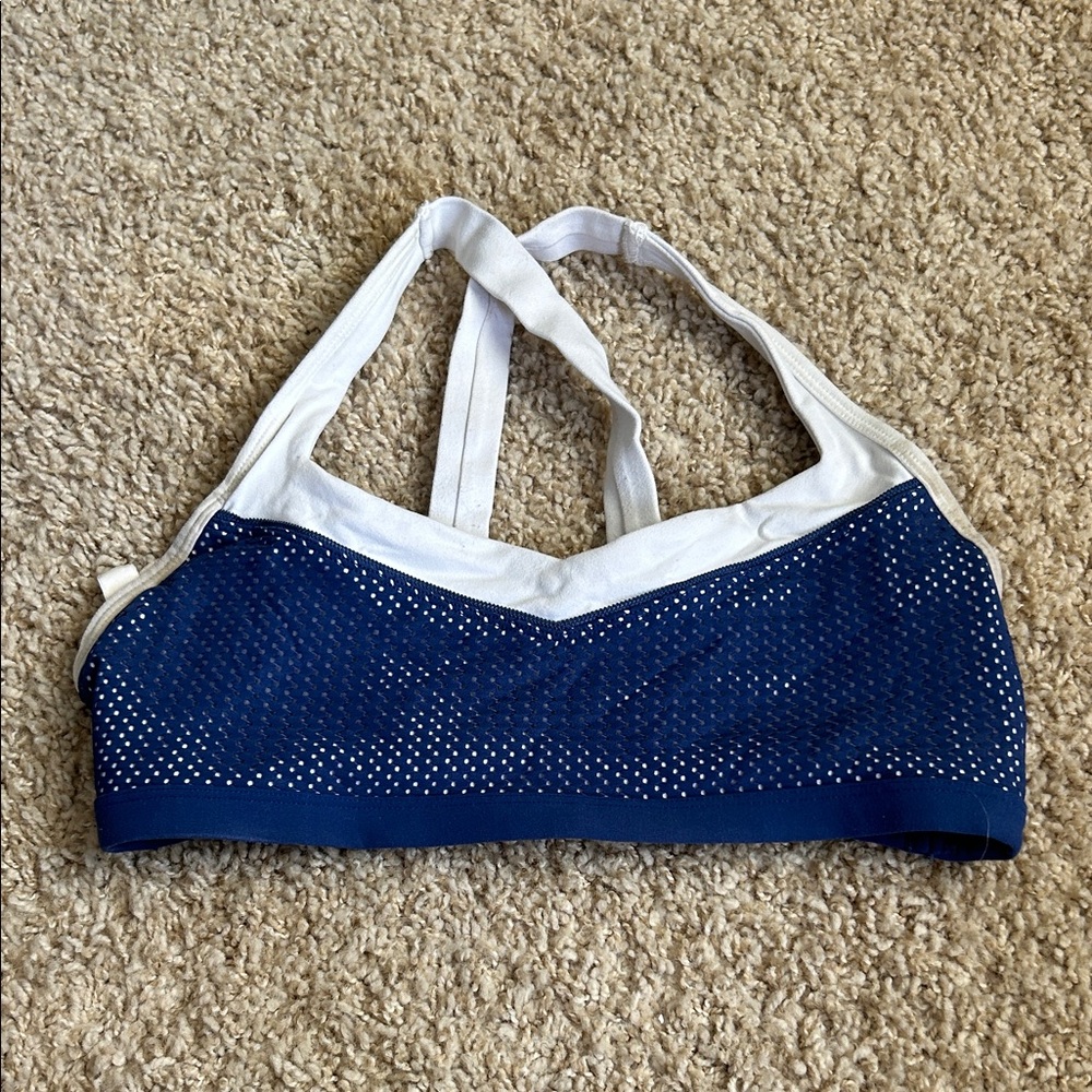 Lorna Jane Navy and White Sports Bra